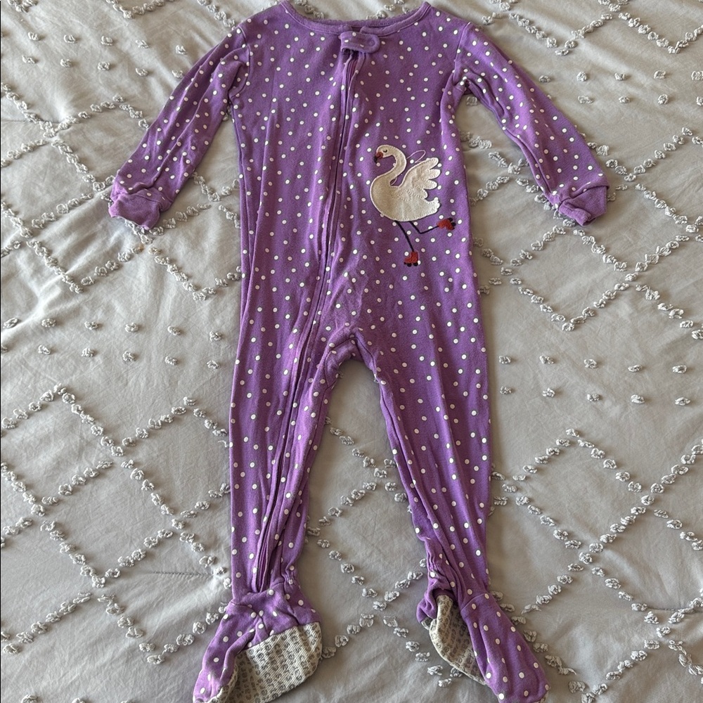 Carter's Purple Swan Footie Pajamas